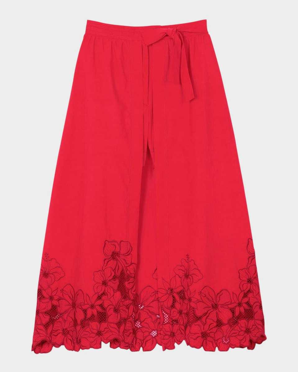 Renelle Floral Lace Layered-Effect Skort